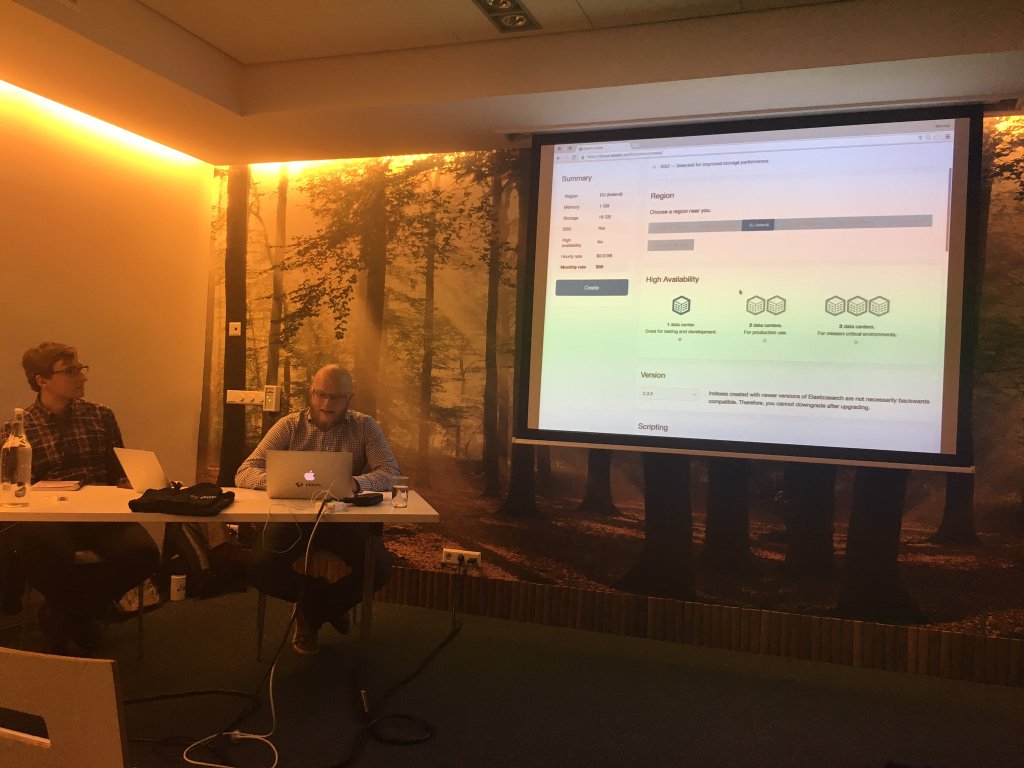 Morten demoing Elastic Cloud UI